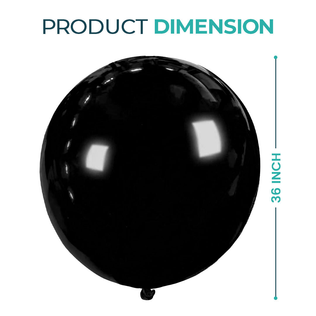 Black Giant Latex Balloon – 36 inch Oversized Party Balloon for Decor & Photos - Aliakbardecoration