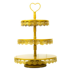 3 Tier Golden Cup Cake Stand - ardor