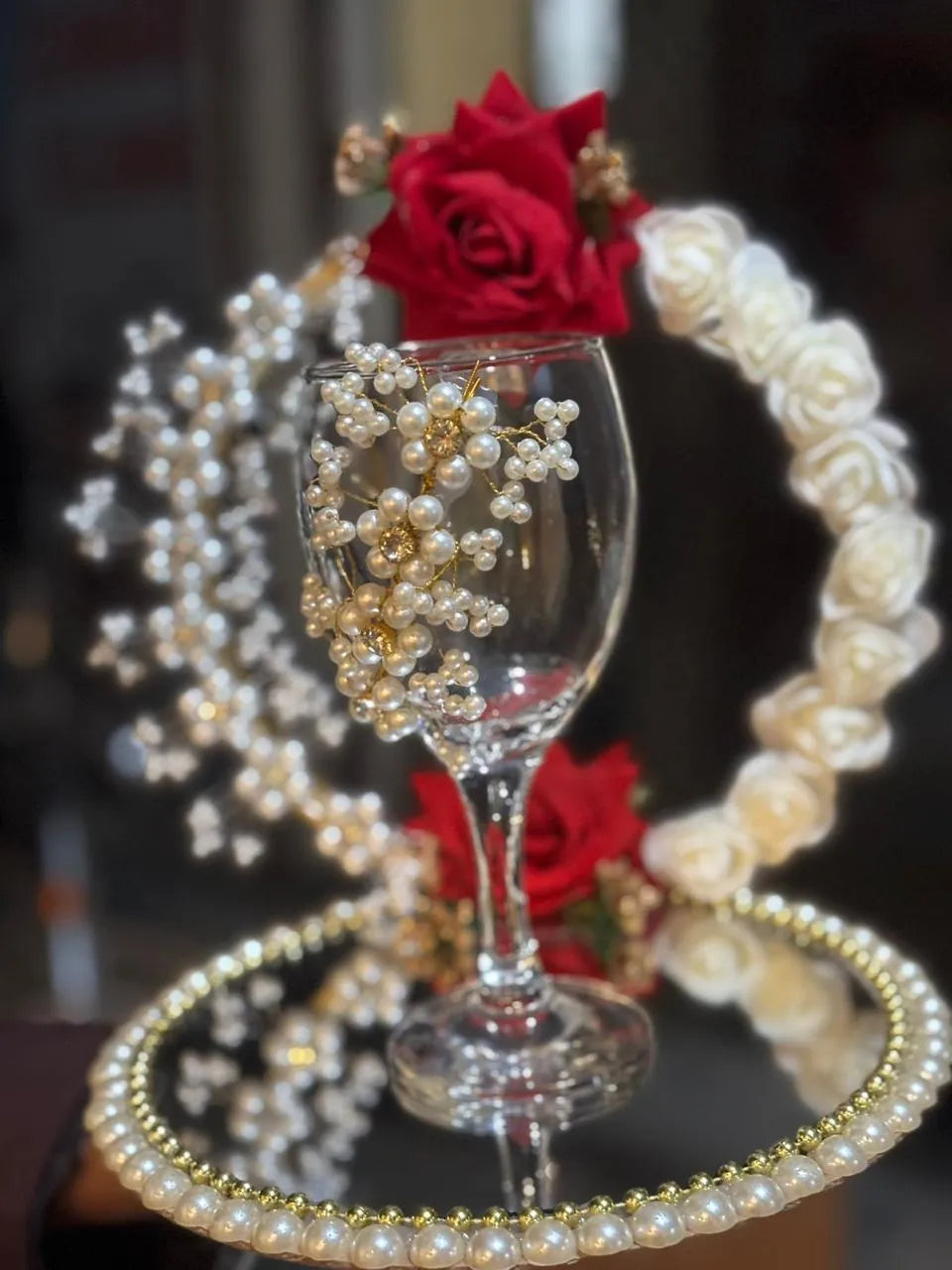 Doodh Pilai Glass Tray -  Wedding Tray