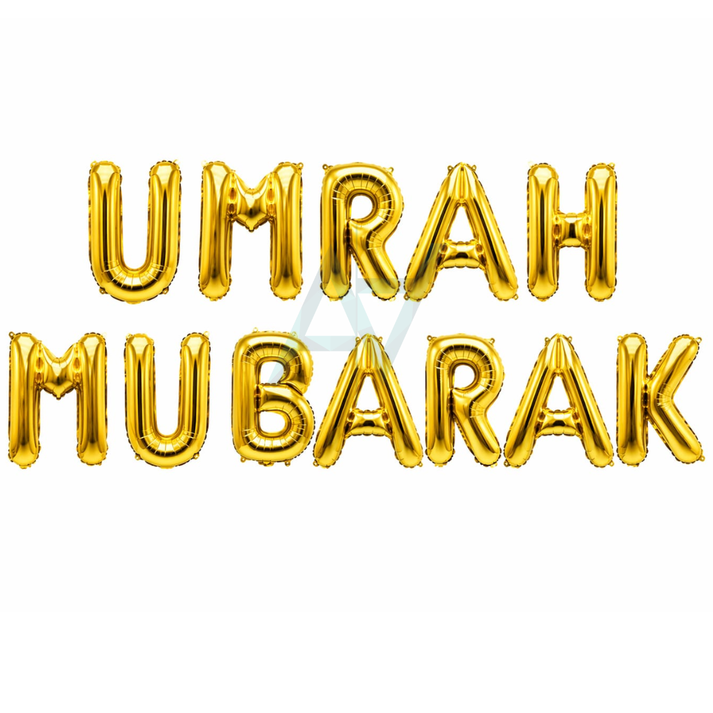 Umrah Mubarak Foil Balloon Set