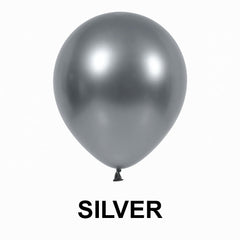 Pack of 50 - Silver 10 Inch Chrome Balloon