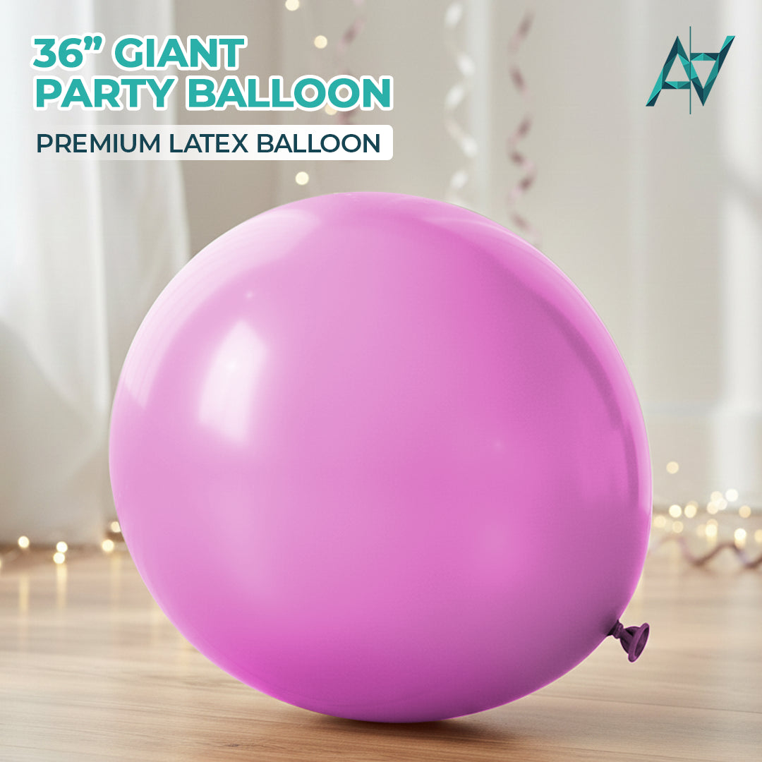 Hot Pink Giant Latex Balloon – 36 inch Oversized Party Balloon for Decor & Photos - Aliakbardecoration