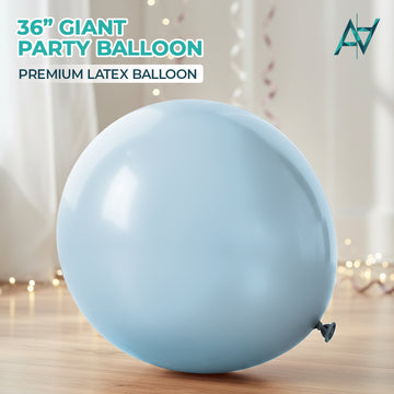 White Blue Giant Latex Balloon – 36 inch Oversized Party Balloon for Decor & Photos - Aliakbardecoration