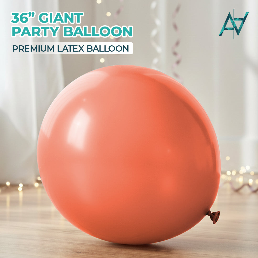 Orange Red Giant Latex Balloon – 36 inch Oversized Party Balloon for Decor & Photos - Aliakbardecoration