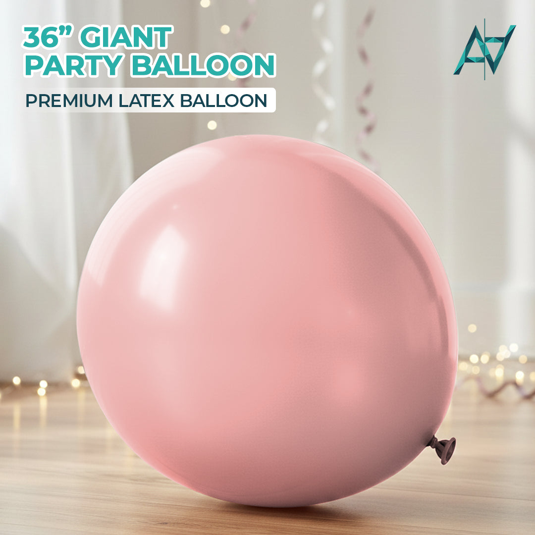 Vintage Pink Giant Latex Balloon – 36 inch Oversized Party Balloon for Decor & Photos - Aliakbardecoration