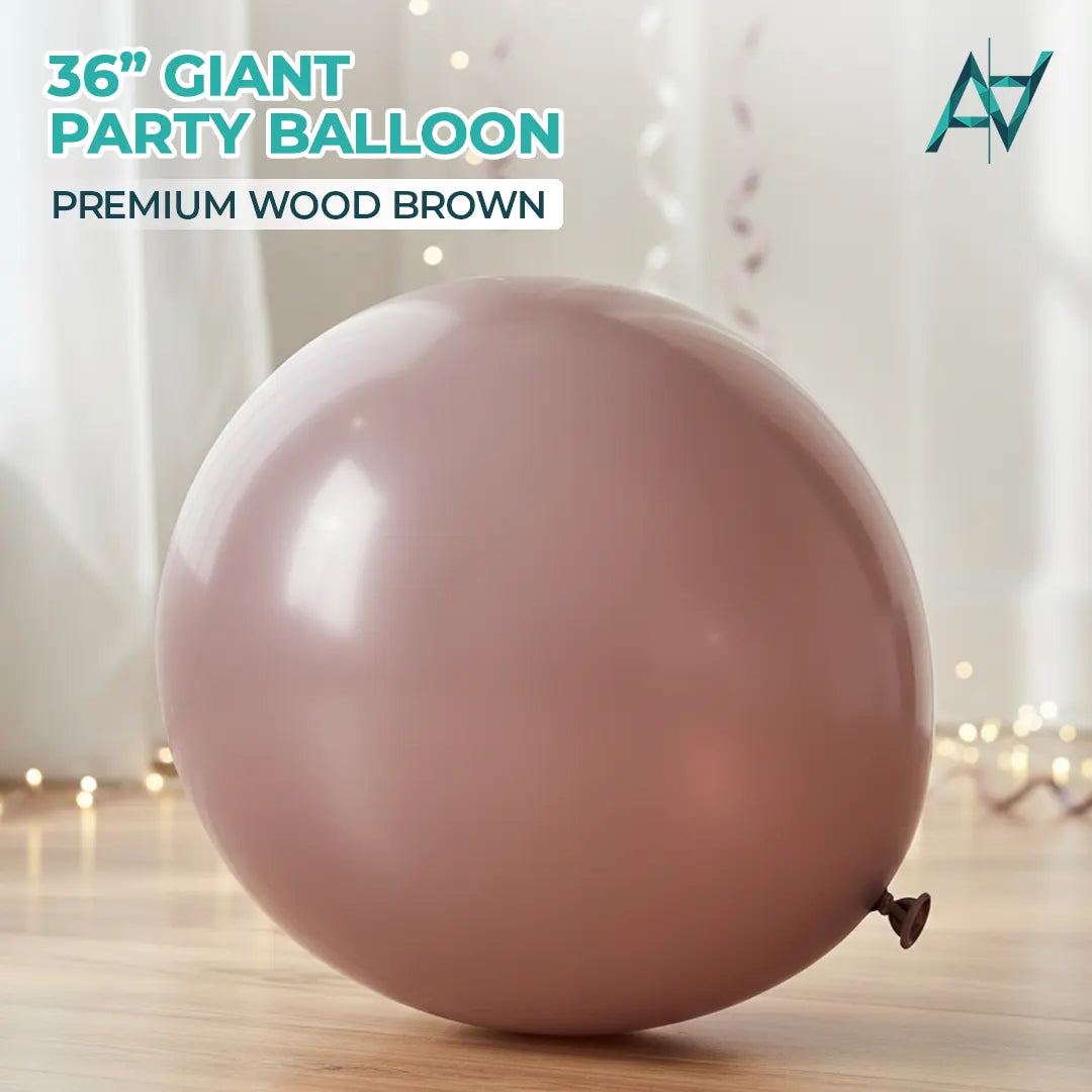 Wood Brown Giant Latex Balloon – 36 inch Oversized Party Balloon for Decor & Photos - Aliakbardecoration