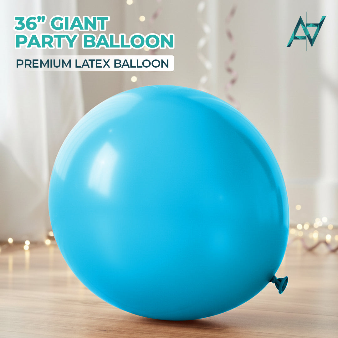 Peacock Blue Giant Latex Balloon – 36 inch Oversized Party Balloon for Decor & Photos - Aliakbardecoration