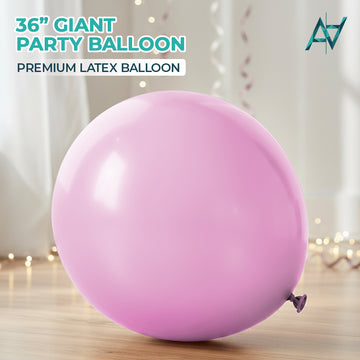 Lilac Pink Giant Latex Balloon – 36 inch Oversized Party Balloon for Decor & Photos - Aliakbardecoration