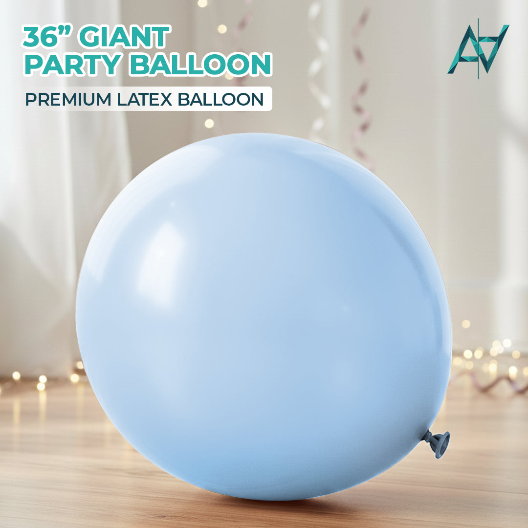 Baby Blue Giant Latex Balloon – 36 inch Oversized Party Balloon for Decor & Photos - Aliakbardecoration