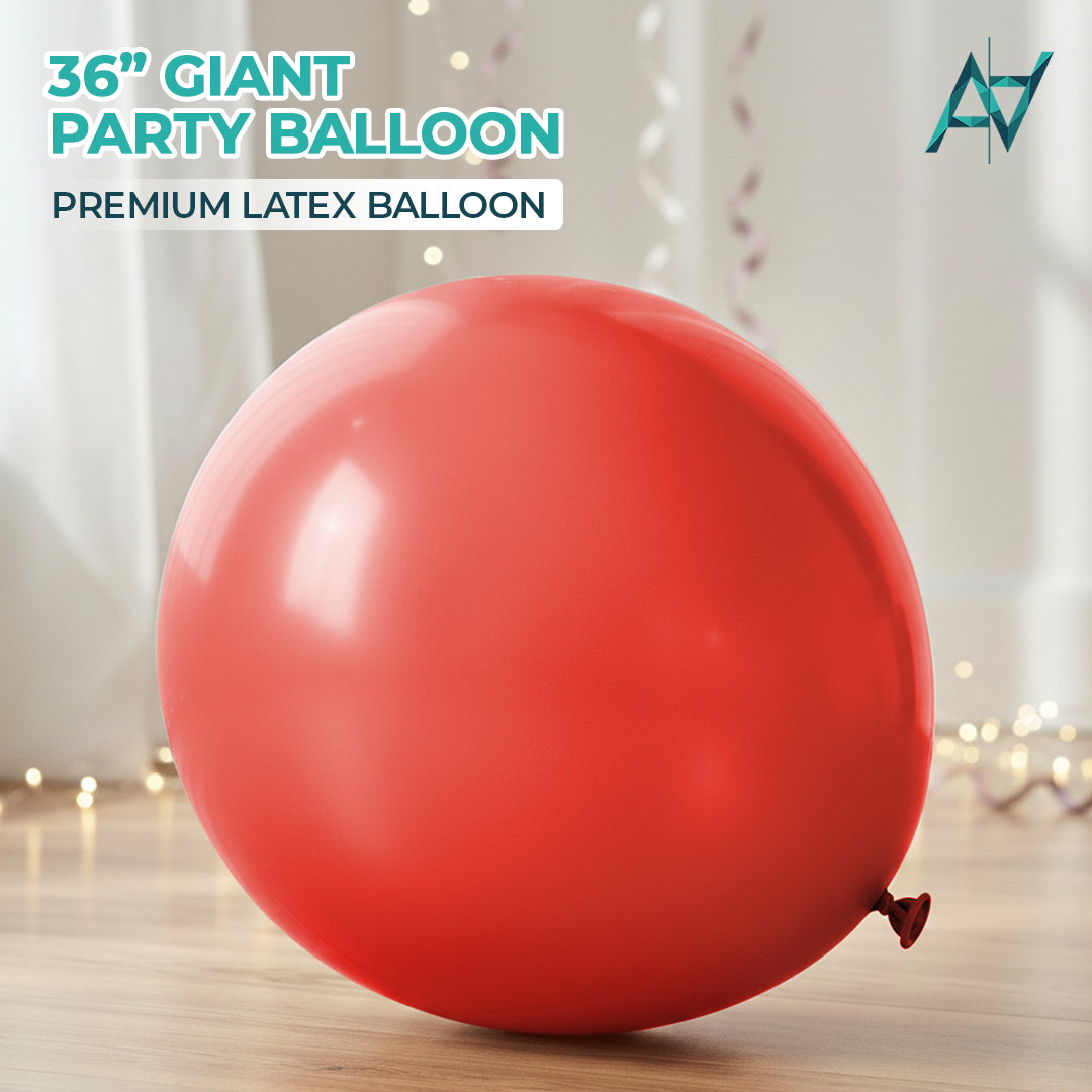 Red Giant Latex Balloon – 36 inch Oversized Party Balloon for Decor & Photos - Aliakbardecoration