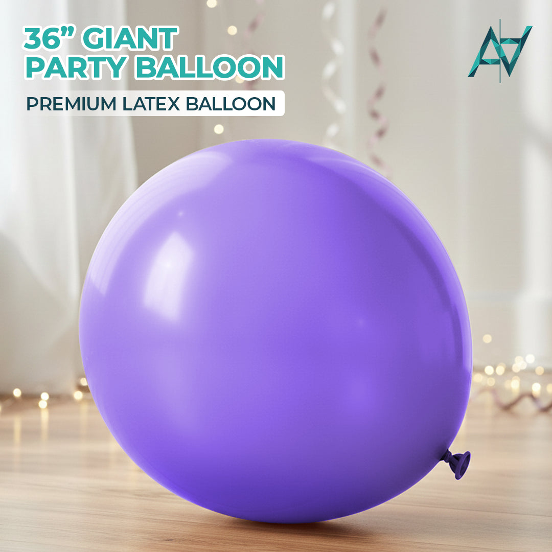 Purple Giant Latex Balloon – 36 inch Oversized Party Balloon for Decor & Photos - Aliakbardecoration