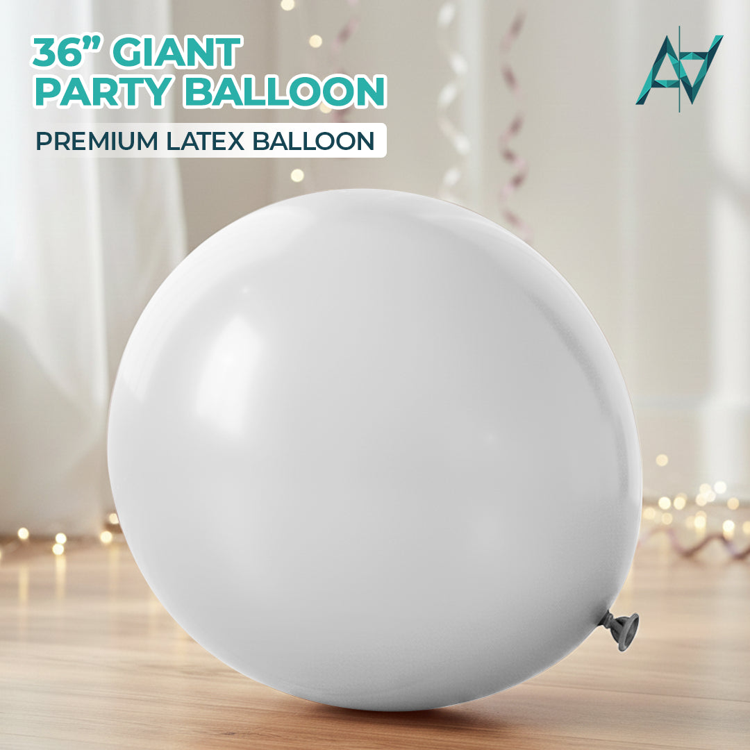 Light Grey Giant Latex Balloon – 36 inch Oversized Party Balloon for Decor & Photos - Aliakbardecoration