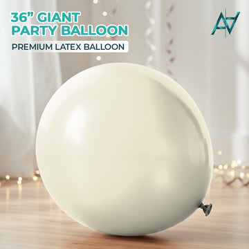 Pale Yellow Giant Latex Balloon – 36 inch Oversized Party Balloon for Decor & Photos - Aliakbardecoration