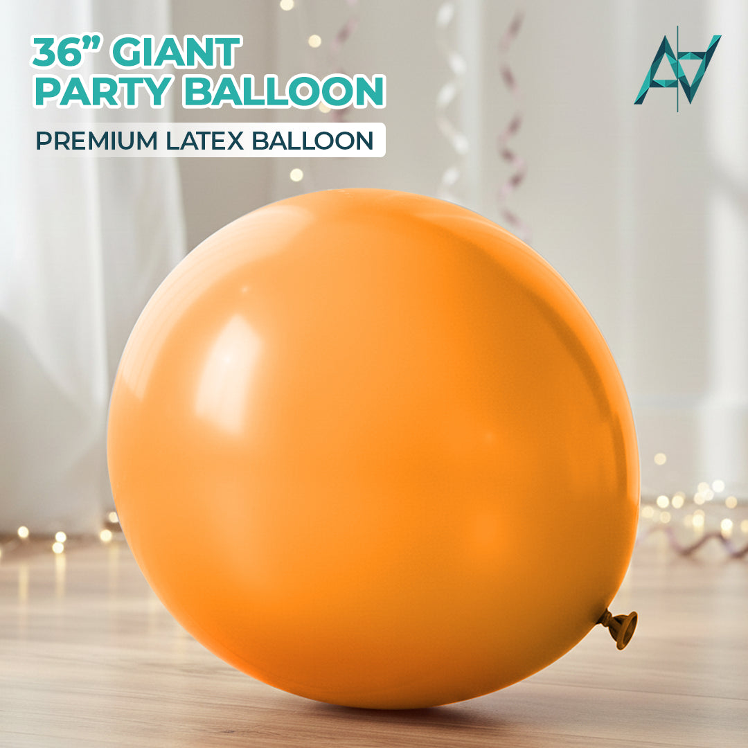 Orange Giant Latex Balloon – 36 inch Oversized Party Balloon for Decor & Photos - Aliakbardecoration