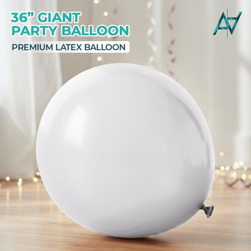 Milky White Giant Latex Balloon – 36 inch Oversized Party Balloon for Decor & Photos - Aliakbardecoration
