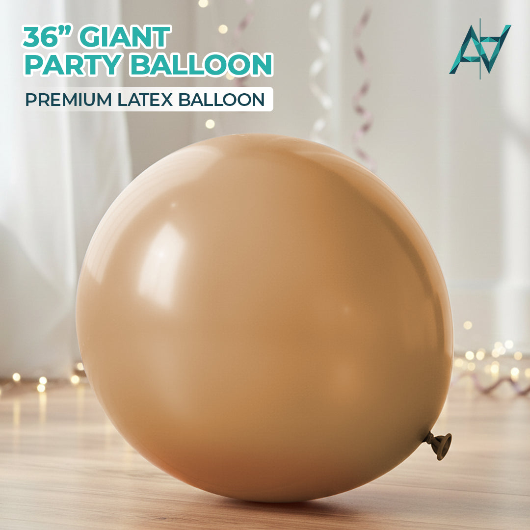 Coco Brown Giant Latex Balloon – 36 inch Oversized Party Balloon for Decor & Photos - Aliakbardecoration