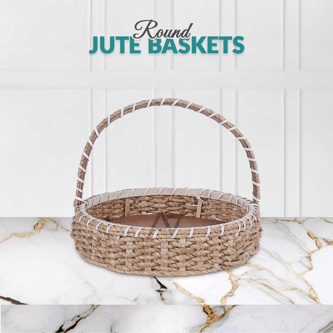 5 pcs Set - Round Jute Basket - aliakbardecoration