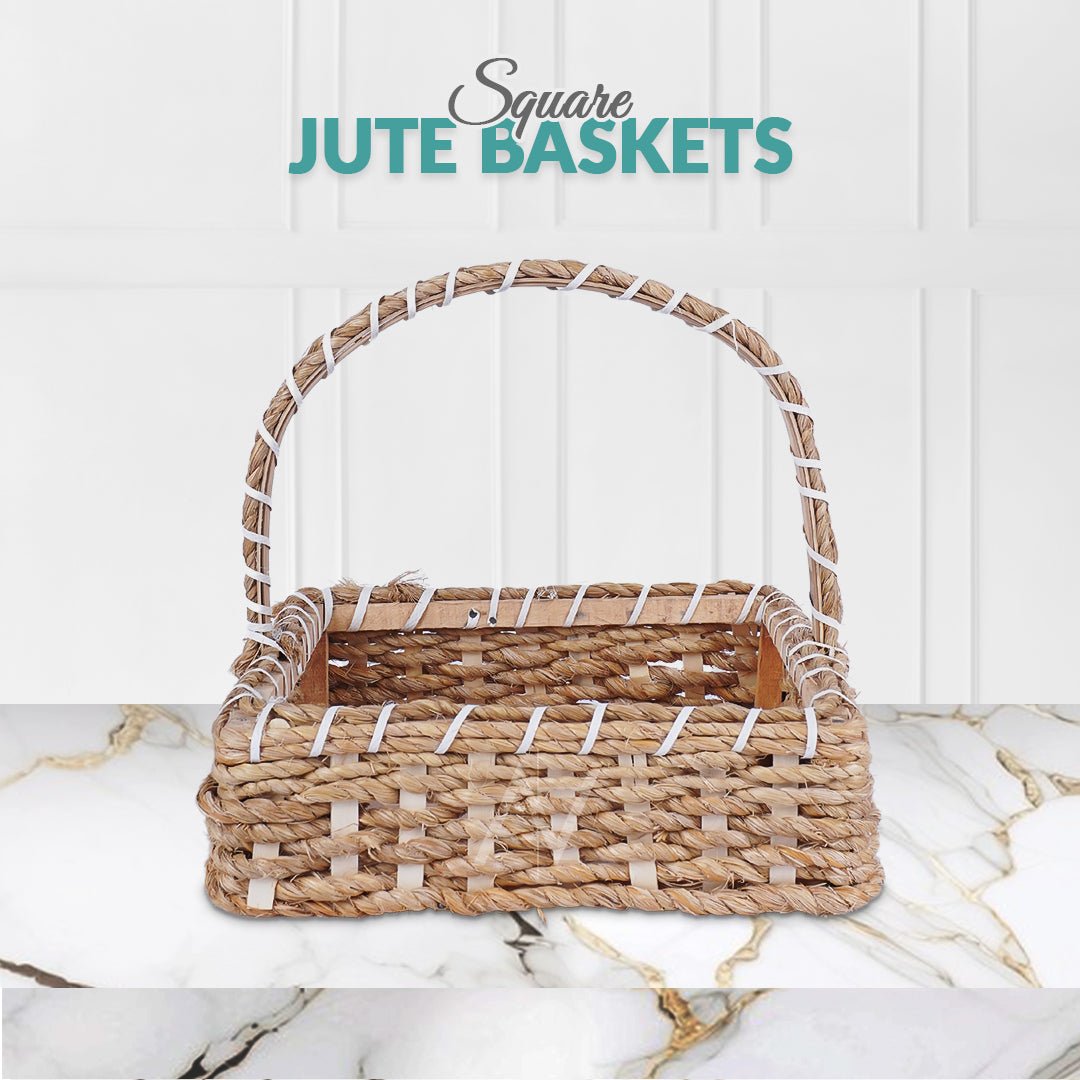 5 Pcs Set - Square Jute Basket - aliakbardecoration