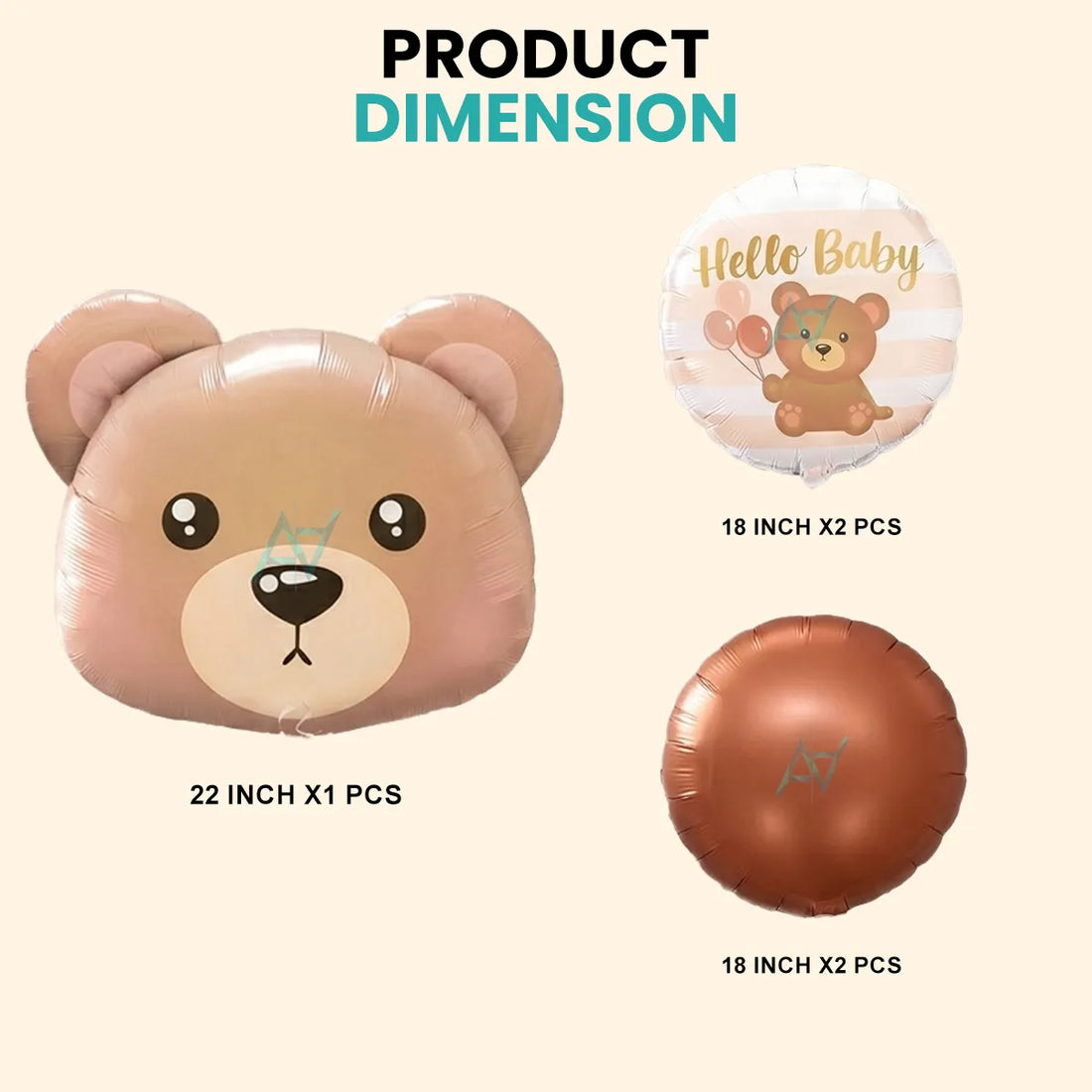 Teddy Bear Foil Balloon Set