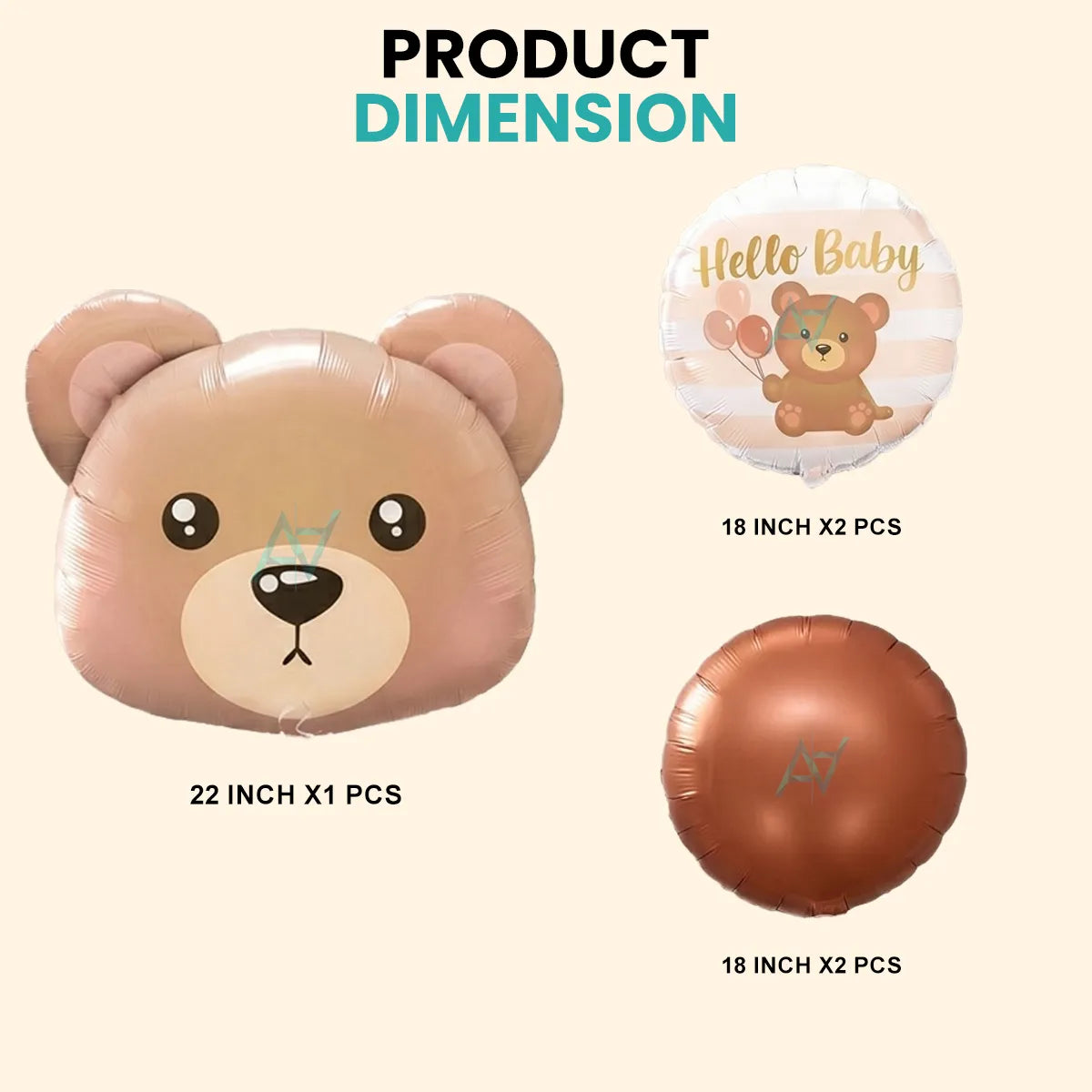 Teddy Bear Foil Balloon Set