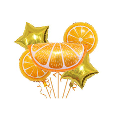 5 Pcs Orange Foil Balloon Set - ardor