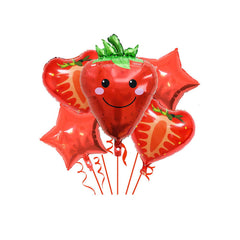 5 Pcs Strawberry Foil Balloon Set - ardor