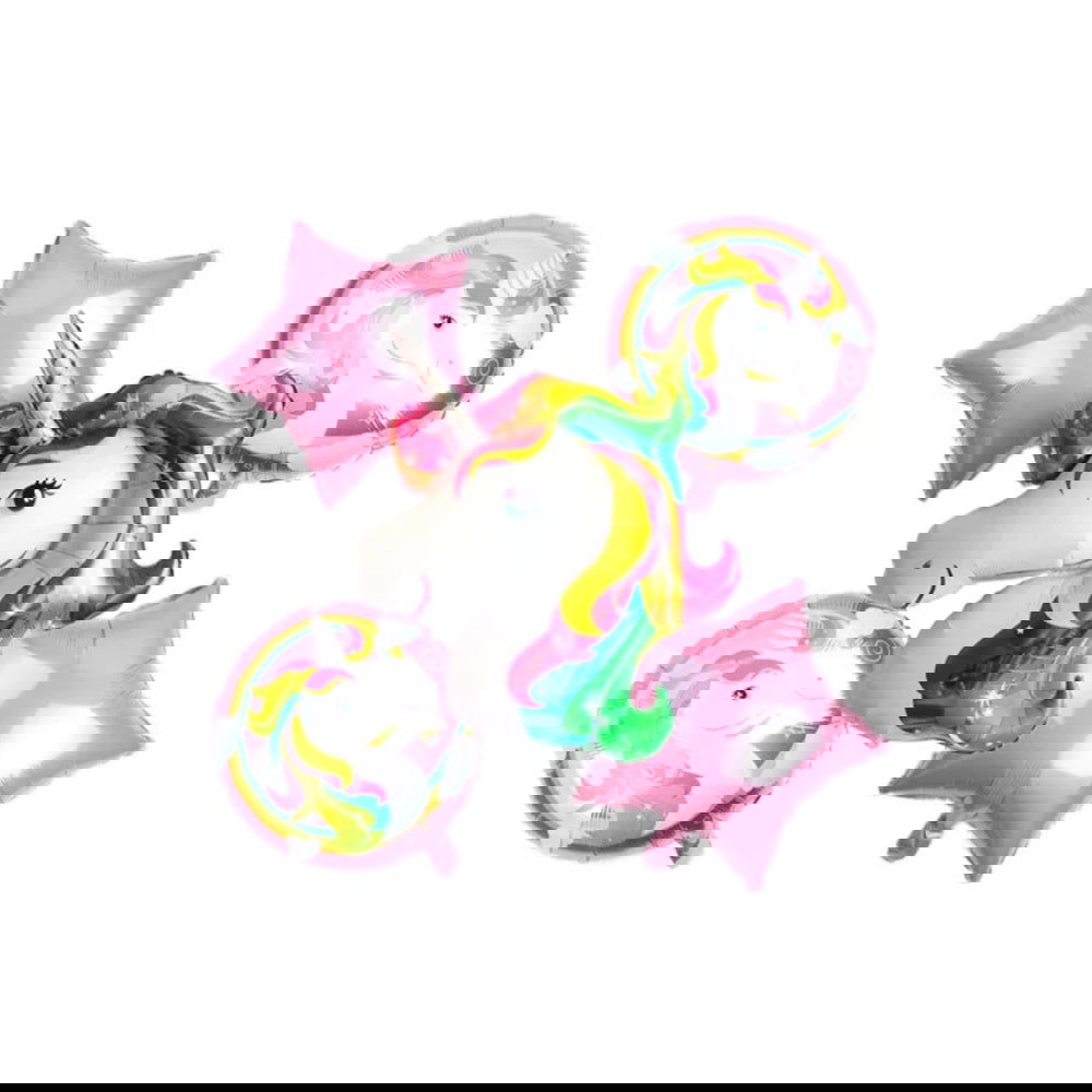 5 Pcs Unicorn Foil Balloon Set