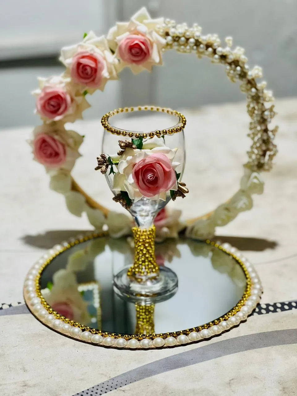 Doodh Pilai Glass Tray -  Wedding Tray