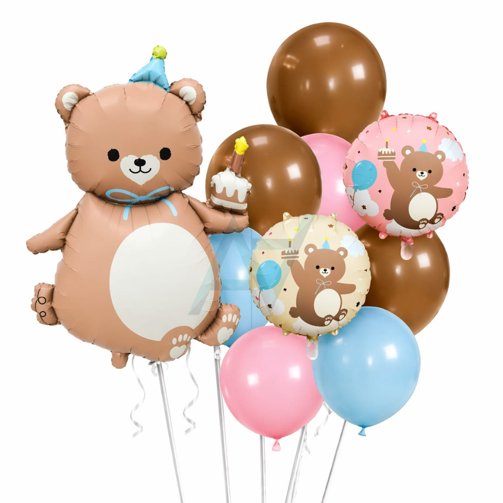 14 pcs - Teddy Foil Balloons