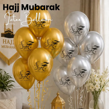 Hajj Mubarak Latex Balloons - Pack of 100
