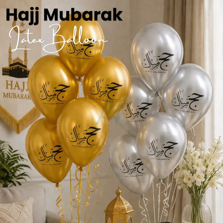 Hajj Mubarak Latex Balloons - Pack of 100