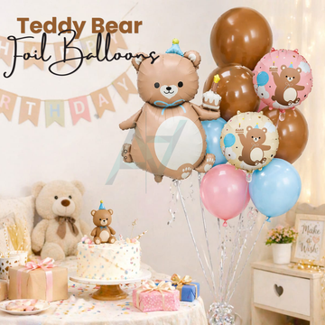 14 pcs - Teddy Foil Balloons