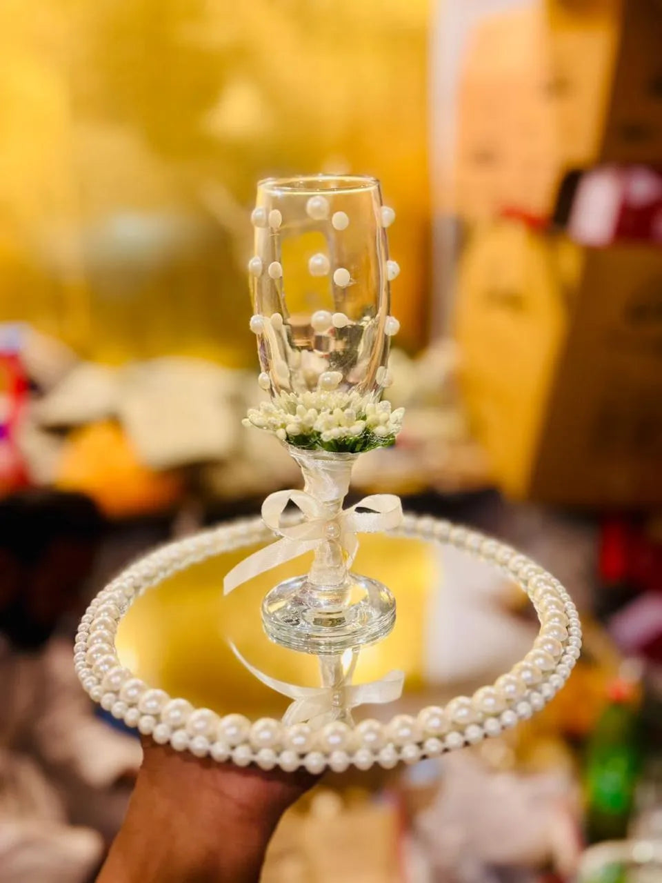 Doodh Pilai Glass Tray -  Wedding Tray