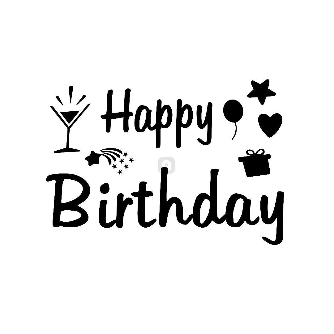 Happy Birthday Balloon Sticker - Aliakbardecoration