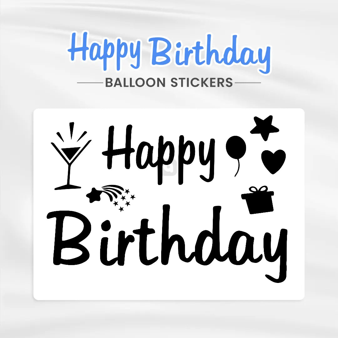 Happy Birthday Balloon Sticker - Aliakbardecoration