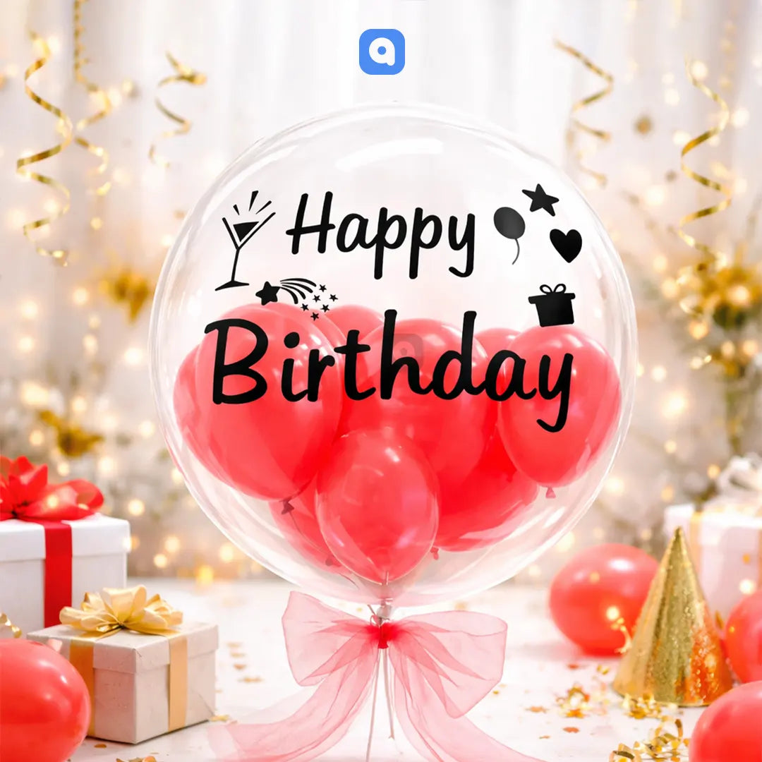 Happy Birthday Balloon Sticker - Aliakbardecoration
