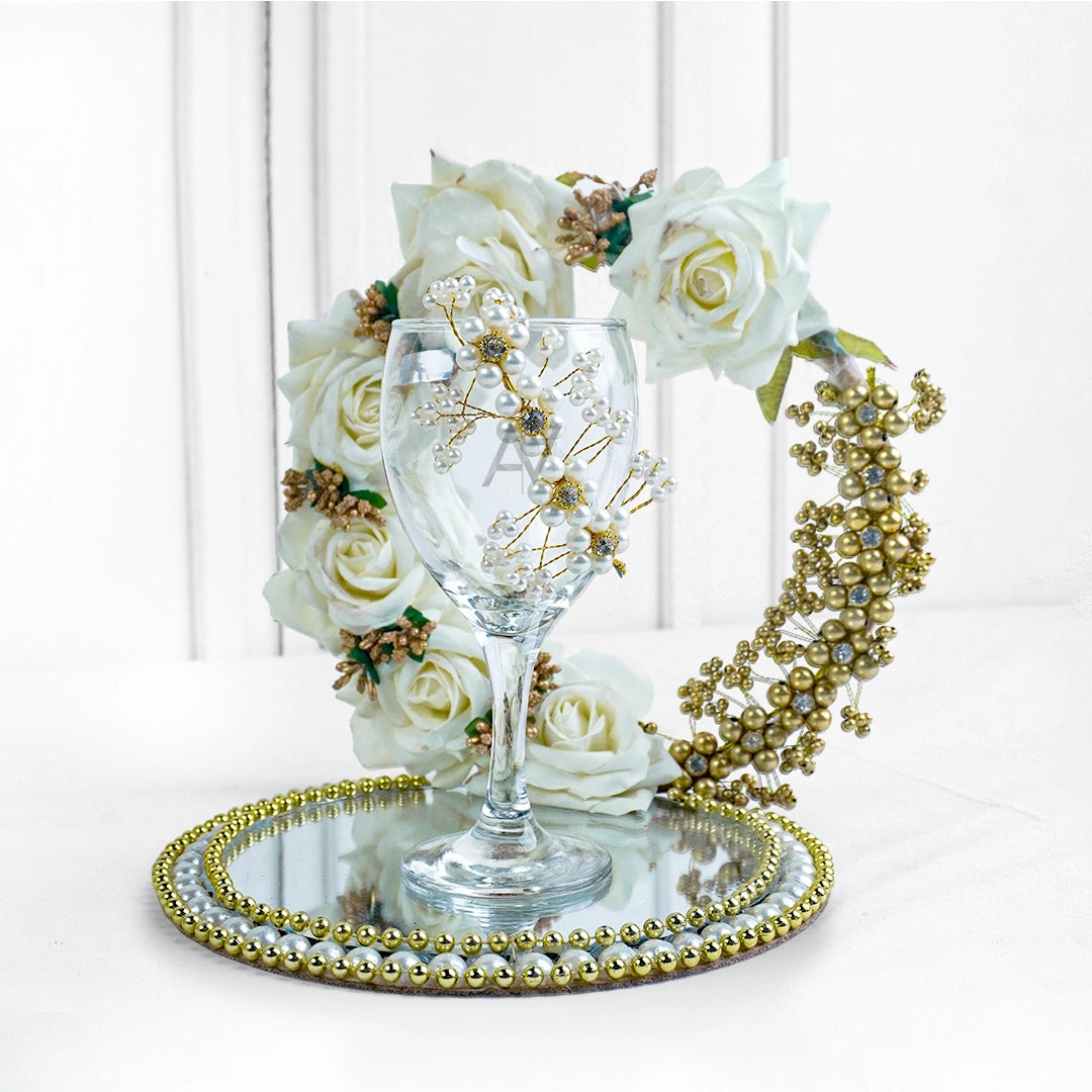 Doodh Pilai Glass Tray -  Wedding Tray