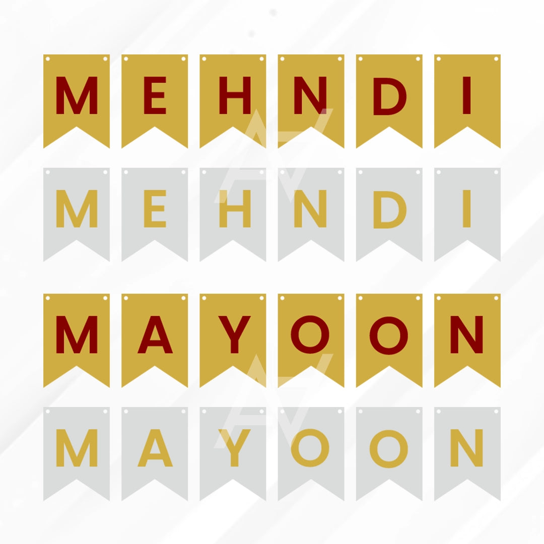 Mehndi Mayon Bunting Banners