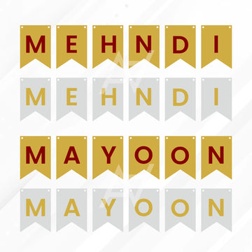Mehndi Mayon Bunting Banners