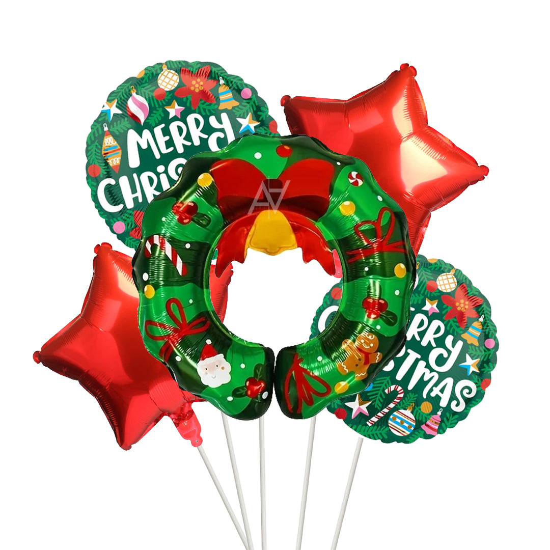 Christmas 5 Pcs Foil Balloon Set
