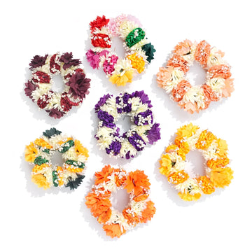 2 Pcs Multi Colors Artificial Flower Hand Bangles - Gajray