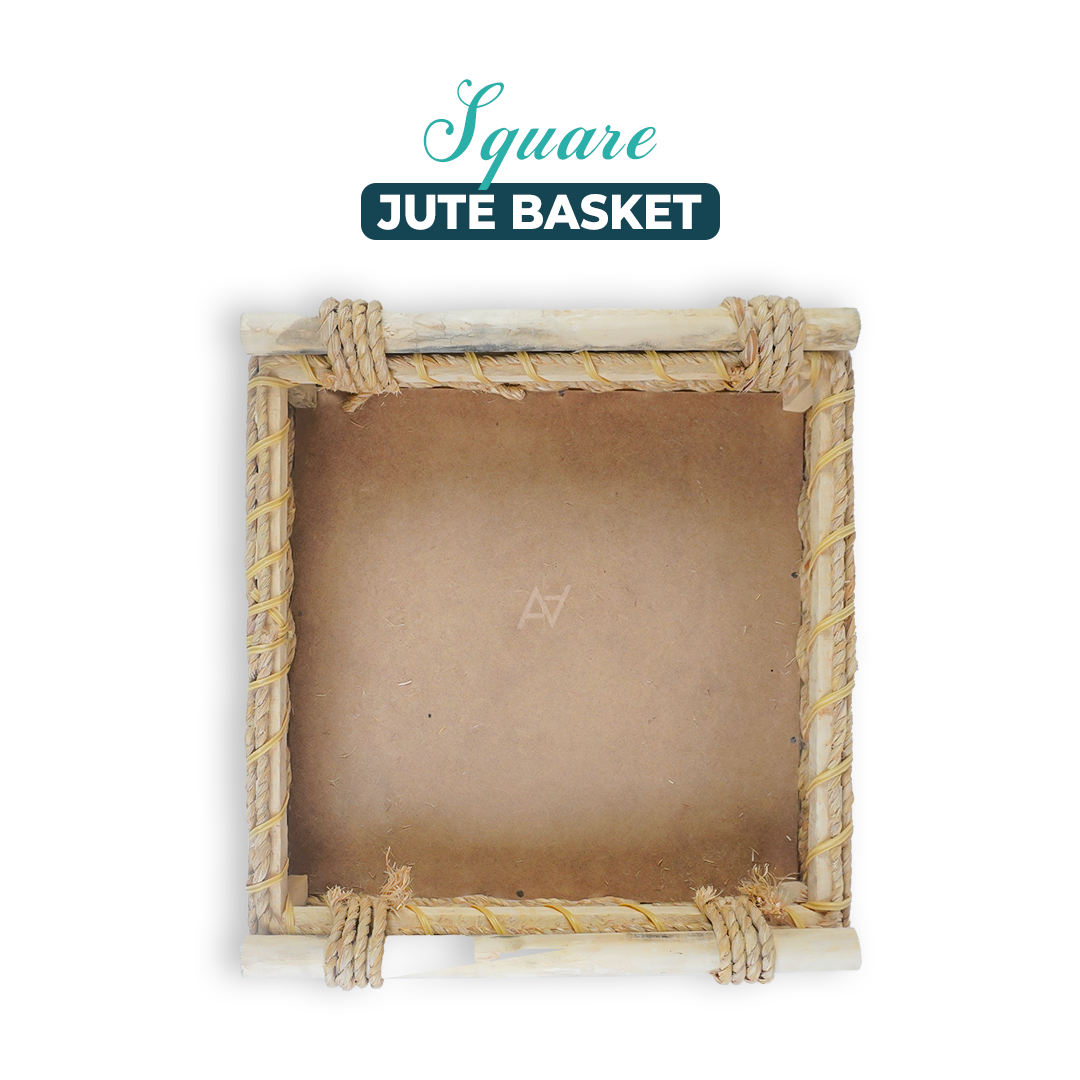 Set of 3 - Square Jute Baskets - Aliakbardecoration