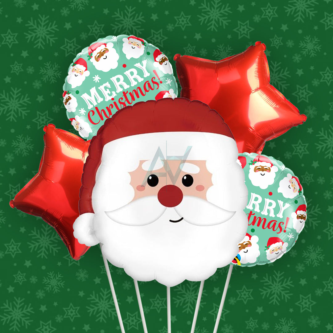 Santa Christmas 5 Pcs Foil Balloon Set