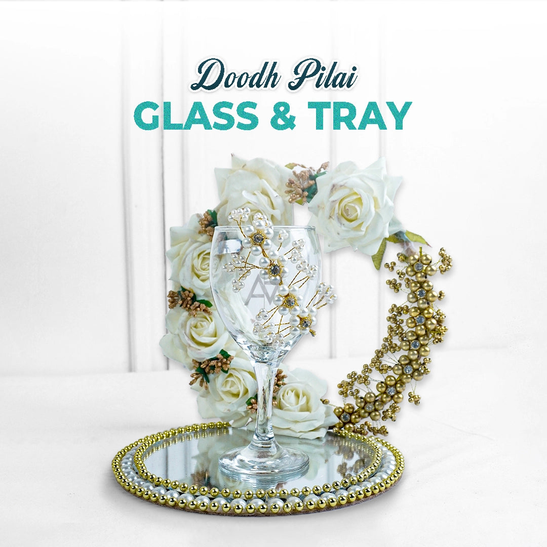 Doodh Pilai Glass Tray -  Wedding Tray