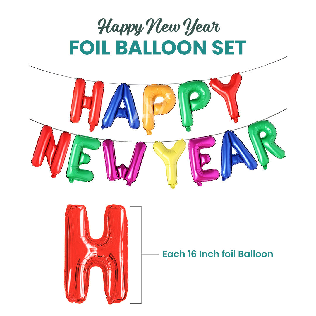 Happy New Year 2026 Foil Balloon Set