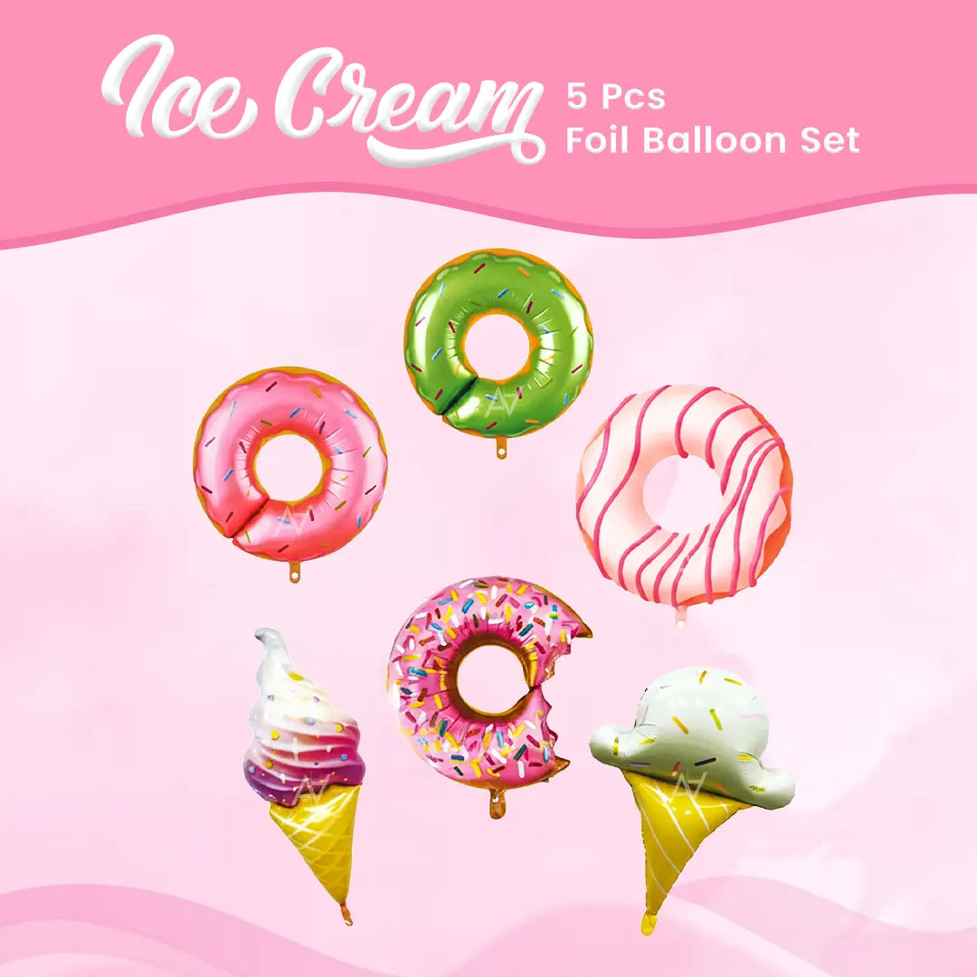 Icecream 5 pcs Foil Balloon Set - Aliakbardecoration