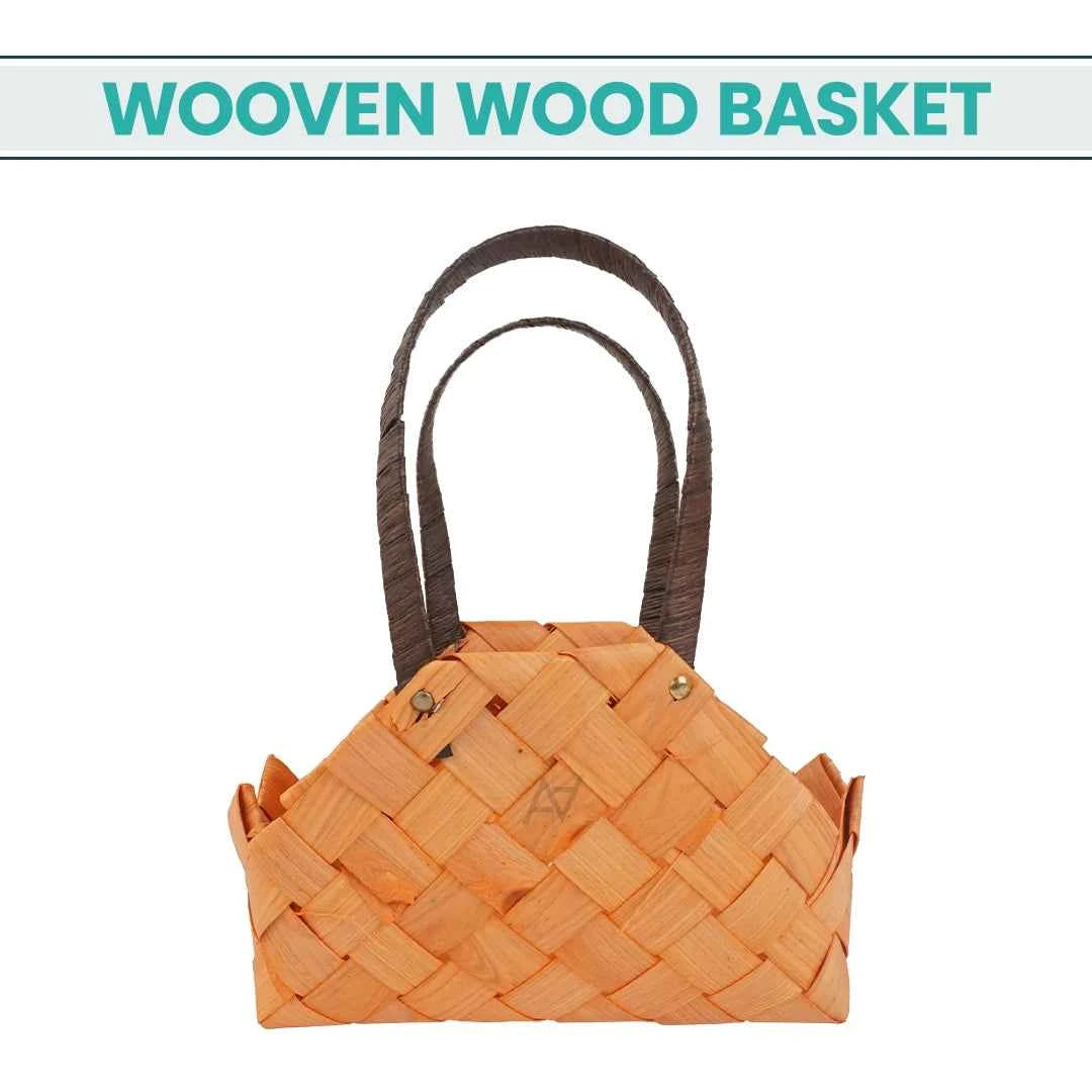 Set of 3 - Wooven Wood Basket