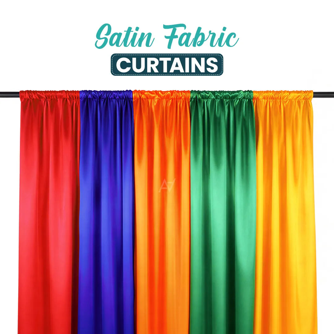 Multicolor Single Satin Curtains - Aliakbardecoration