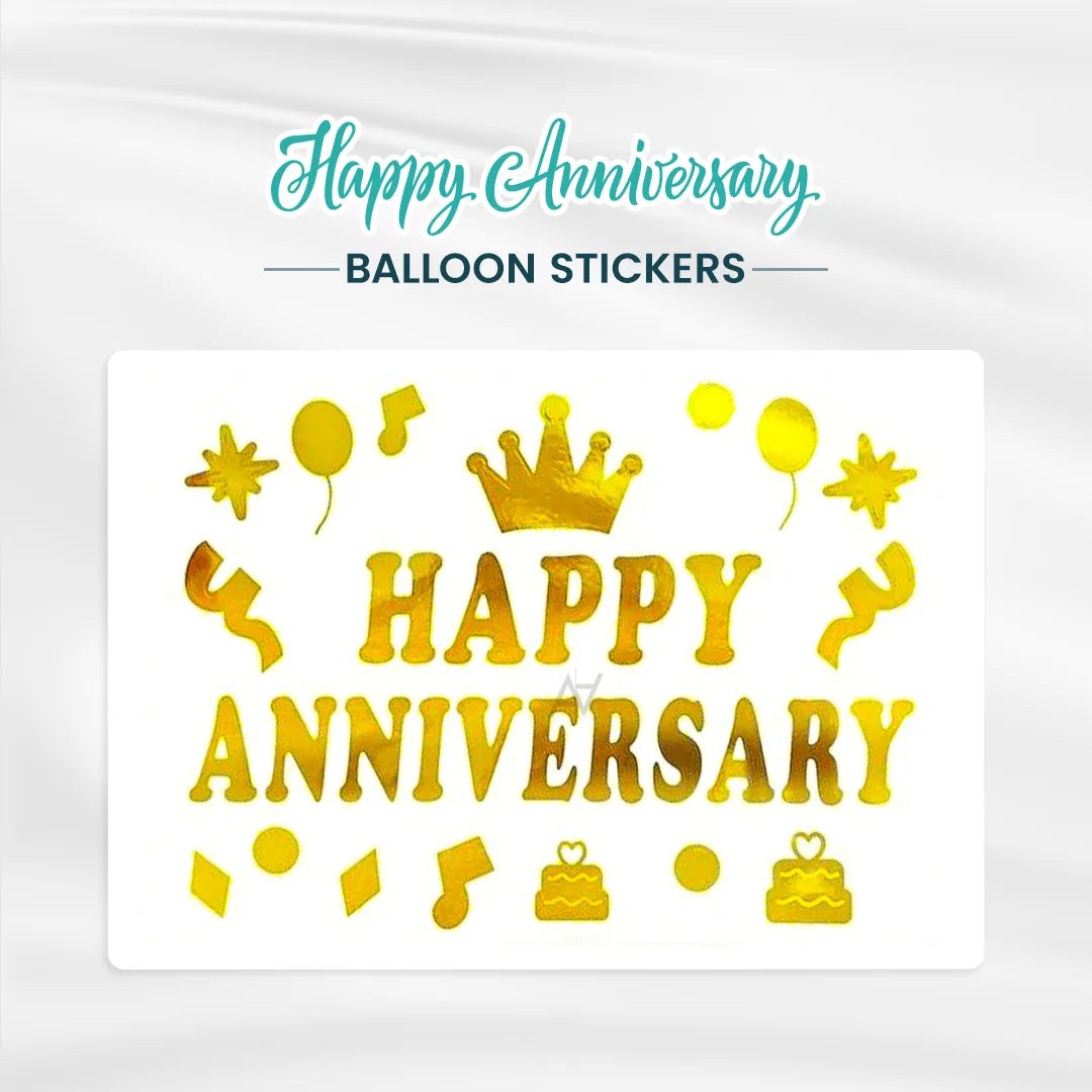 Happy Aniversary Balloons Sticker - Aliakbardecoration
