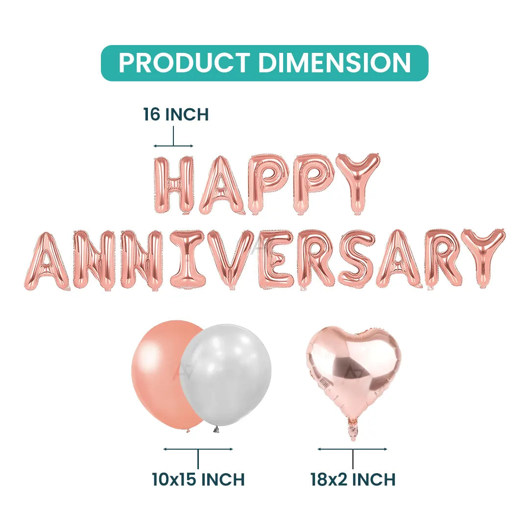Happy Anniversary Foil Balloons - Aliakbardecoration